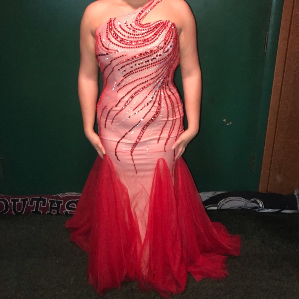 Red Mermaid Prom Dress